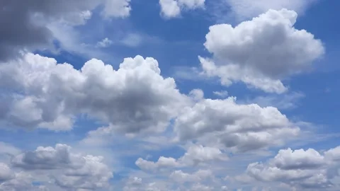 Sky with beautiful fluffy clouds time lapse Stock Footage 340959638