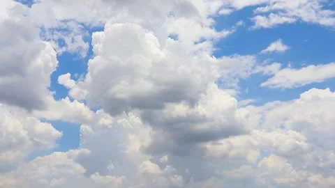 Sky with beautiful fluffy clouds time lapse Stock Footage 340959844