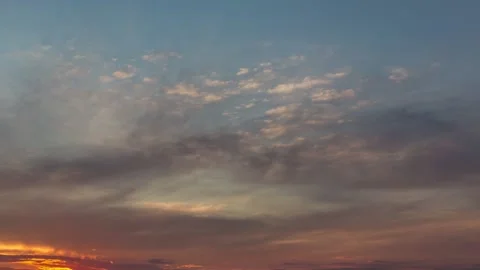 Sky with a beautiful orange sunset, time lapse Stock Footage 134418672