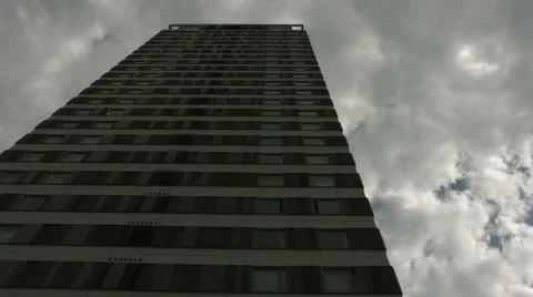 Sky behind a highrise timelapse Stock Footage 49211768