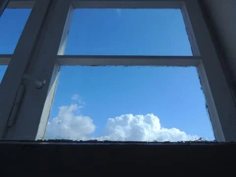 Sky behind the window Foto stock
