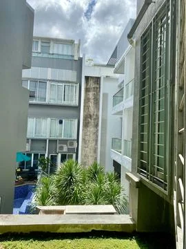 Sky between the building 库存照片