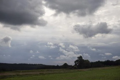 Sky with big thunderclouds Stock Photos