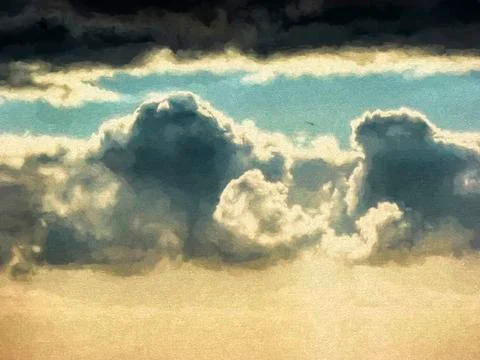 Sky with black clouds Stock Illustration