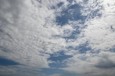 Sky is blue and cloudy. The clouds are white and fluffy Foto stock