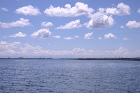 The sky is blue and cloudy Stock Photos