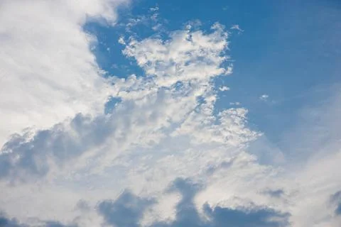 The sky is blue and cloudy Stock Photos