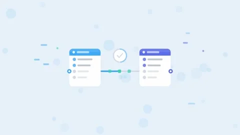 Sky Blue API Integrations Flat Design Seamless Loop Animated Background For Stock Footage 342459135