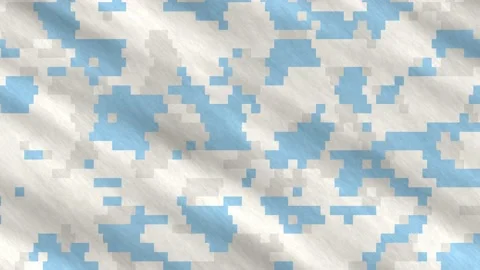 Sky Blue Army Camouflage Background loop. Military Uniform Clothing Texture.. Stock Footage 224028913