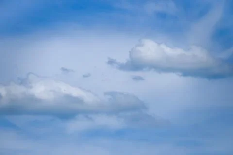 Sky blue background with two clouds Stock Photos