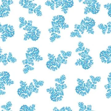 Sky blue color small leaf pattern in white background Stock Illustration