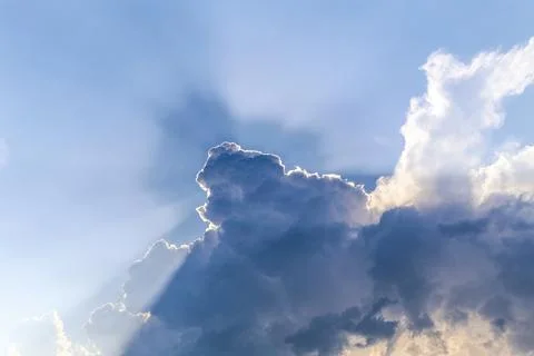 The sky is blue with a few clouds Stock Photos