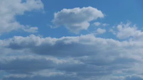 The Sky Is Blue With Lush Clouds Summer Spring Autumn Timelapse Stock Footage 127471363