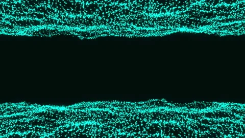 Sky blue particles wave tunnel background. Surface with waves tunnel in movement Stock-Footage 237705302
