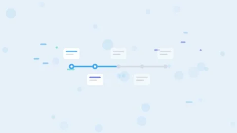 Sky Blue Product Roadmap Flat Design Seamless Loop Animated Background For Stock Footage 342458085
