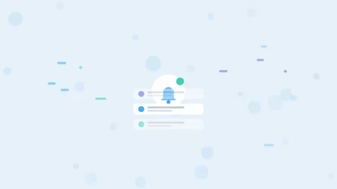 Sky Blue Push Notifications Flat Design Seamless Loop Animated Background For Stock Footage 342458973