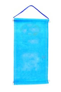 Sky blue scroll isolated on white background, Stock Photos