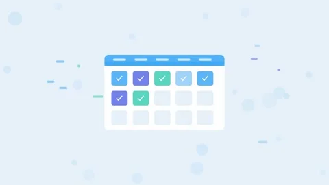 Sky Blue Sprint Calendar Flat Design Seamless Loop Animated Background For Stock Footage 342457841