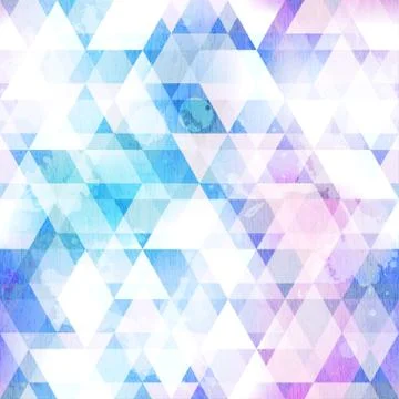 Sky blue triangle seamless texture with grunge effect Stock Illustration