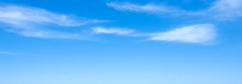 Sky blue with white cloud background. banner Stock Photos
