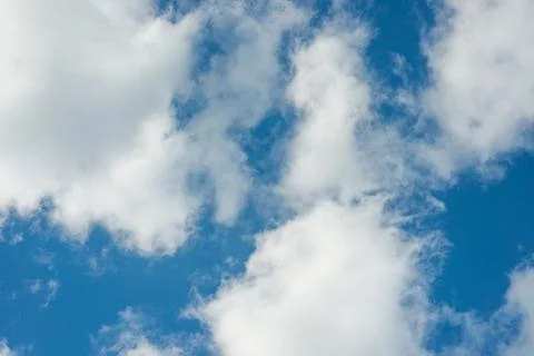 The sky is blue with white clouds Stock Photos