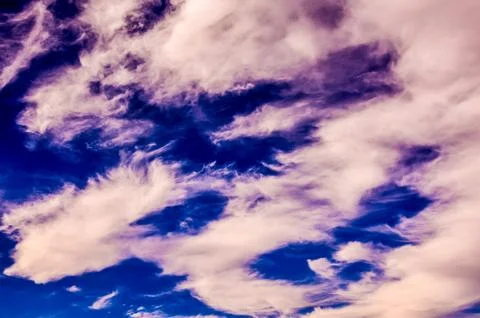 The sky is blue with white clouds Stock Photos