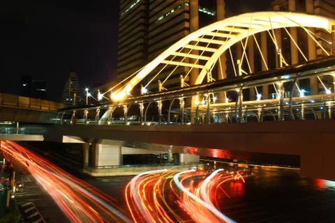 Sky bridge connection bangkok,thailand Stock Photos