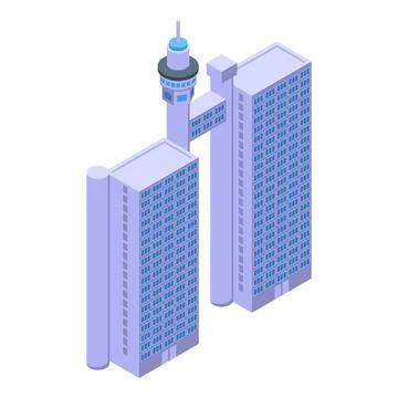 Sky building icon isometric vector. Serbia travel Ilustración de archivo