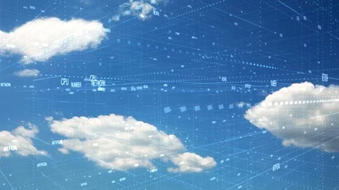 Sky with business word cloud animation background Vidéo 122881151