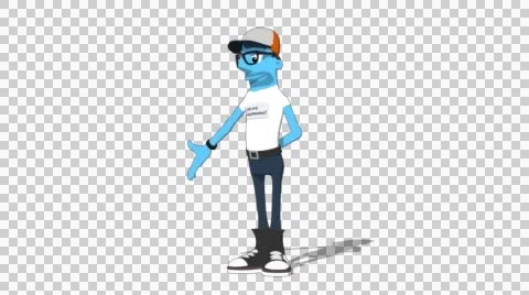 Sky Casual 'Gesture Low Screen Left' Connectable Character Animation Stock Footage 52129612