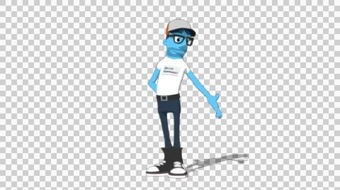 Sky Casual 'Gesture Low Screen Right' Connectable Character Animation Stock Footage 52129653