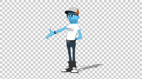 Sky Casual 'Gesture Screen Left' Connectable Character Animation Stock Footage 52129586