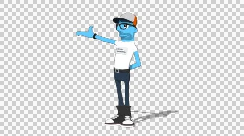 Sky Casual 'Gesture Screen Right' Connectable Character Animation Stock Footage 52129614