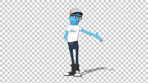 Sky Casual 'Gesture Screen Right' Connectable Character Animation Stock Footage 52129642