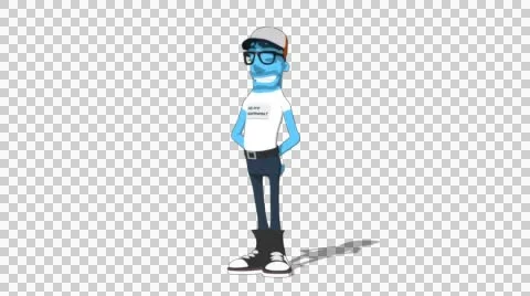 Sky Casual 'Idle Focused' Connectable Character Animation Stock Footage 52129646