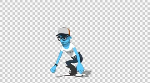 Sky Casual 'Jump Screen Left' Connectable Character Animation Stock Footage 52129695