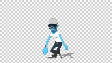 Sky Casual 'Jump Screen Right' Connectable Character Animation Stock Footage 52129524