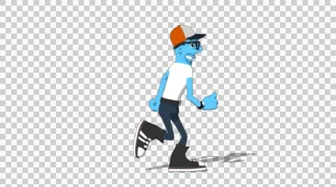 Sky Casual 'Run Screen Right' Connectable Character Animation Stock Footage 52129574