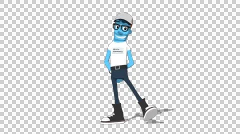 Sky Casual 'Side-step Screen Right' Connectable Character Animation Stock Footage 52129535