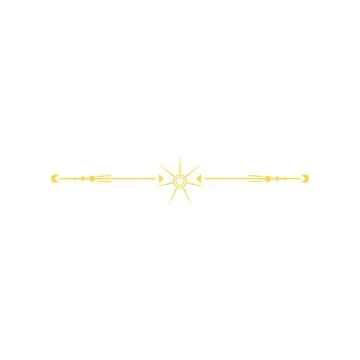 Sky celestial divider border cartoon vector illustration Stock Illustration
