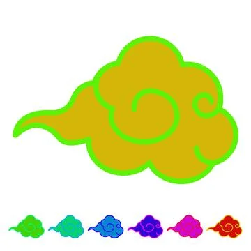Sky chinese cloud cartoon vector graphic Stockillustratie