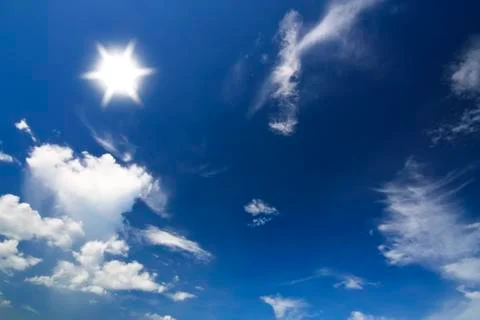 Sky with cloud and sun bright Stock Photos