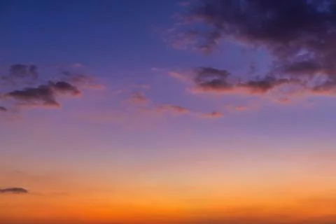 Sky with cloud and sun ray yellow and blue color background. With copy space  Stock Photos