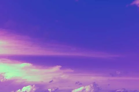 Sky with cloud and sun ray yellow and blue color background. With copy space  Stock Photos