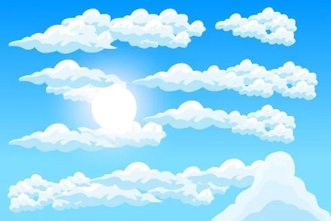 Sky Cloud Background Design Illustration Template Vector Decor Banner And P.. イラスト素材