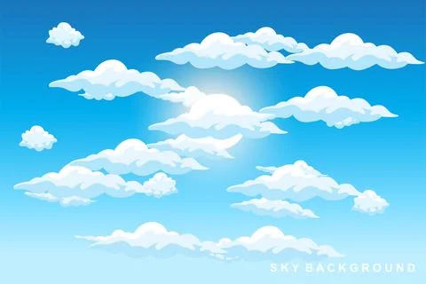 Sky Cloud Background Design Illustration Template Vector Decor Banner And P.. イラスト素材