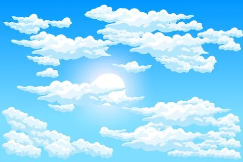 Sky Cloud Background Design Illustration Template Vector Decor Banner And P.. イラスト素材