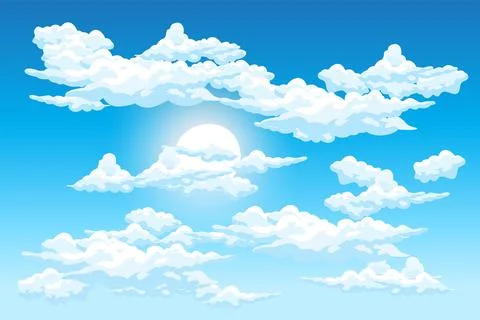 Sky Cloud Background Design Illustration Template Vector Decor Banner And P.. イラスト素材