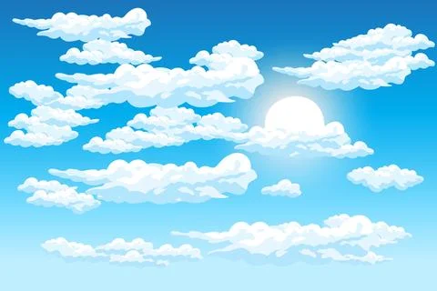 Sky Cloud Background Design Illustration Template Vector Decor Banner And P.. イラスト素材
