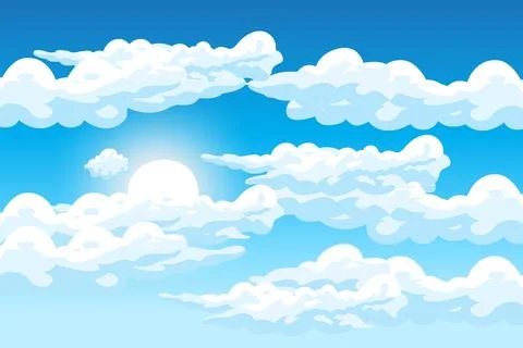 Sky Cloud Background Design Illustration Template Vector Decor Banner And P.. イラスト素材